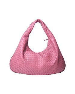 Twilight Intrecciato Shoulder Bag, Nappa, Pink, M, BO6228998B, With DB